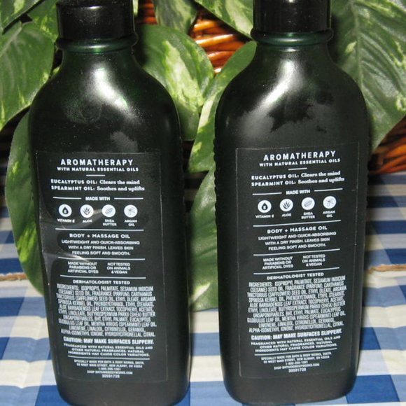 BBW Aromatherapy Eucalytus + Spearmint Body Oil Lot of 2 NEW - Picture 3 of 3